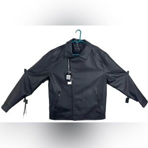 Leggi Tutto F Collection Biker Leather Jacket Men‎ XXL Motorcyclist NWT Gorpcore